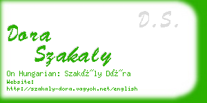 dora szakaly business card